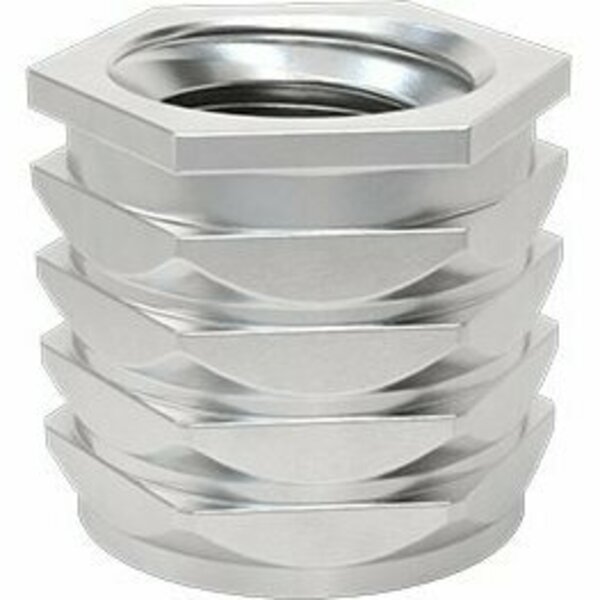 Bsc Preferred Aluminum Twist-Resistant Hex-Shaped Inserts for Plastic 1/4-20 Thread Size, 25PK 92397A116
